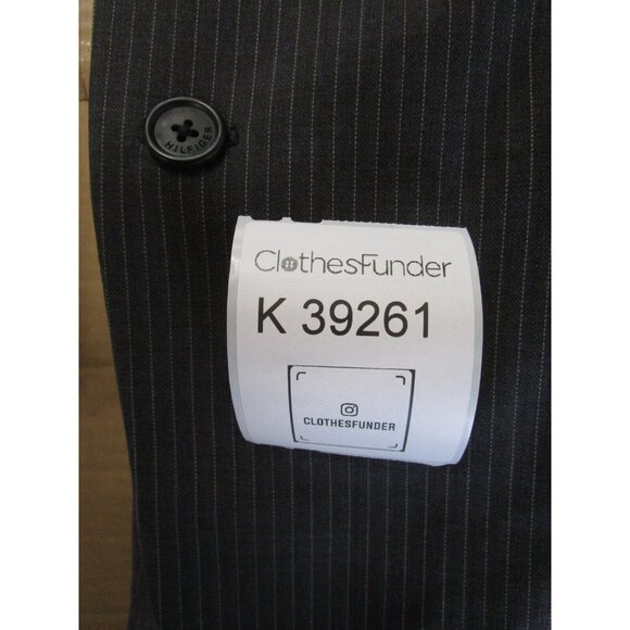 Tommy Hilfiger Jacket 40 Short Blazer Wool Sport Coat Business Striped - Picture 13 of 13